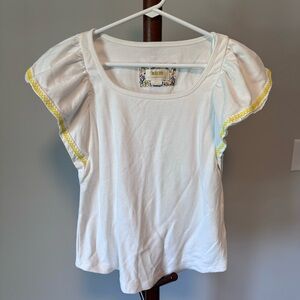 Anthropologie Maeve Flutter Sleeve Top XS